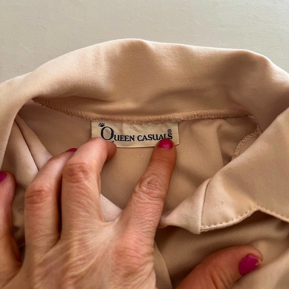 Vintage queen casuals light pink button down L - Picture 4 of 8